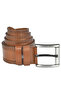 Men's Tan Leather Sport Belt with Double Seam Detail on the Sides 2402604 - 2