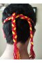 Fan Braid Bracelet Hair Band (Yellow Red Yellow Navy Blue Black White Red White) - 4