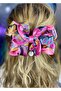 Special Design Luxury Authentic Flower Motif Satin Layered Bow Clip Buckle - 2