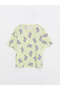 LCW Kids Crew Neck Printed Short-Sleeved Cotton Girls' Pajama Set with Shorts / S2HO82Z4 - 4