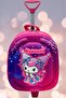 Girls Kindergarten Nursery Embossed Eva Colorful Printed Squeegee Wheeled Schoolbag and Backpack