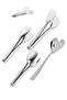 Stainless 5 Piece Steel Cake Pasta Serving Spoon Sugar Tongs Set Set Shiny
