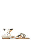 Women's Genuine Leather Gold Heeled Sandals