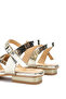 Women's Genuine Leather Gold Heeled Sandals - 5