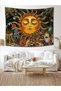 Burning Sun Vintage Flower Plants And Leaves Mystical Hippie Wall Cloth Wall Art - 3