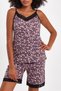 Women's Lace Shorts T-shirt Cotton Knitted Floral Pajamas Set - 5