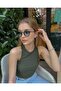 Anastasia Metal Matte Oval Green Glass Gradient Black Frame Uv400 Unisex Sunglasses