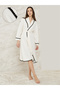 Contrast Stitch Edge Waffle Robe