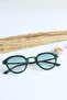 Anastasia Metal Matte Oval Green Glass Gradient Black Frame Uv400 Unisex Sunglasses - 2
