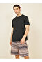 Solid Crew Neck T-shirt and Boho Print Shorts Set - 2