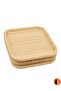 6 Pieces Bamboo Square Serving Plates, Presentation Set (20x20 cm) - 6