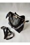 Bright Black Scarf Detailed Stylish Hand and Shoulder Bag - 2