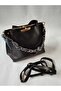 Bright Black Scarf Detailed Stylish Hand and Shoulder Bag - 4