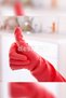 4 Pairs of Beybi Cleaning and Dishwashing Gloves - Sweat-Free Cotton Lined Interior (7-7.5 Small) - 3