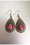 Vintage Red&Green Earrings - 1 Pair - 2