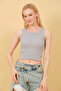 Women's Flat Collar 2-Piece Strappy Crop Blouse - 3