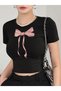 Pink Ribbon Coquette Croptop T-Shirt