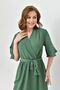 New Season Aerobin Fabric Elastic Waist and Belted Batwing Sleeve Midi Dress 097 - 4