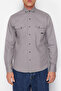 Gray Regular Fit Denim Jeans Shirt with Snap Fastener Tmnss24Go00081 - 4