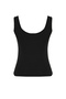 Siyah Fitted/Vücuda Oturan Havuz Yaka Fitilli Esnek Örme Atlet TWOSS22AL0042 - 6