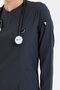 Smoke Color Long Hijab Doctor Nurse Jersey Judge Collar Single Top - 4