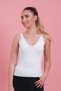 Women's White Regular Oversize Waist Detailed V-Neck Summer Sling Knitwear Blouse Athlete - 6