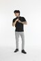 The Champ Polo Collar Zippered White Striped Knitwear Knitted Black Men's T-Shirt - 8