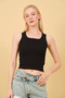 Women's 3-Pack Cream Black Gray Plain Collar Strap Crop Blouse - 3
