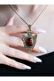 Embellished Women's Necklace with Natural Agate Stone and 45 cm Chain euy12a