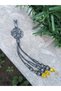 Kazaziye Love Knot and Zircon Stone Detailed Three Hanging Silver Rosary with Tassel - 2