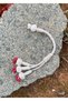 Three Hanging Silver Kazaziye Colorful Bead Detailed Rosary with Tassel - 2