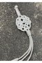 Kazaziye Love Knot and Zircon Stone Detailed Three Hanging Silver Rosary with Tassel - 2