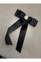 Women's Pearl Detailed Grogen Ribbon Bow Automatic Buckle - 2