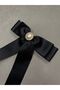 Women's Pearl Detailed Grogen Ribbon Bow Automatic Buckle - 3