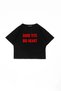 Big Heart Printed Black Cropped Top - 5