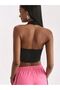 Woman's Black Ball Printed Crop Blouse Tie-Up Halter Neck - 3