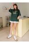 Women's Nefti Green Holiday 1971 Printed Oversize T-Shirt - 4