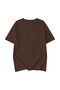 Women's Brown Figure Rabbit Printed Oversize T-Shirt - 2