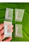 5x4 cm, 4 pieces iron-on transfer print letter L emblem, Grey. - 2