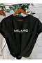 Women's Black Milano Printed Oversize T-Shirt