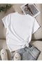 Women's White Colored Brooklyn Printed Oversize T-Shirt - 2