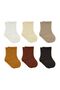 Bistyle - Set of 6 Yellow Combed Cotton Hoop Socks - 8