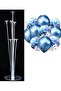 7 Balloon Stand and 10 Pcs Metallic Blue and Clear Confetti Balloons Set