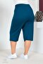Women's Large Size Elastic Waist Comfort Model with Pockets Comfortable Fit Lycra Cotton Wide Leg Capri - 6