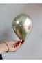 5 Inch (Small) White Gold Chrome Balloon 10 Pieces - 2