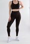 Women's High Waist Seamless Push up Leggings - Otrera Brown Black Melange - 4
