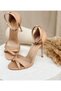 Women's Leather Cross-Strap Open Evening Dress Shoes with Ankle Lace-Up and Thin Pointed High Heels - 4