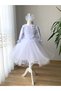 Long Sleeve Children's Evening Dress with Tulle Skirt