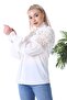 Large Size Lace Decorated Crepe Shirt G0005