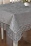 French Guipure Lace Luxurious Velvet Tablecloth - 4